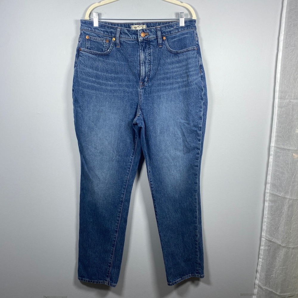 Madewell Curvy Perfect Vintage Jeans Womens 32 Blue High Rise Straight Leg Denim